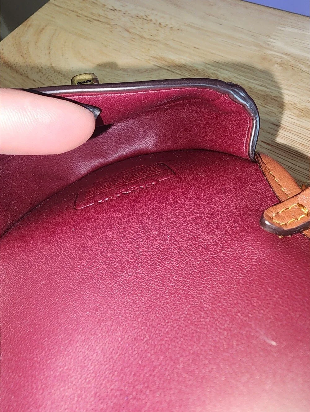 Coach Saddle Bag Brown Signature Tan Mini Turnlock Purse Charm NWOT - Picture 8 of 9
